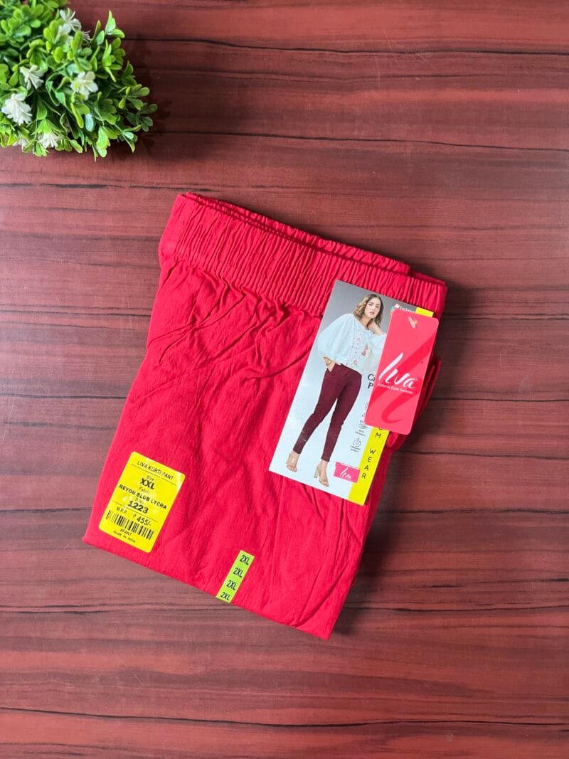 LIVA Lycra Cigar Pants - Red