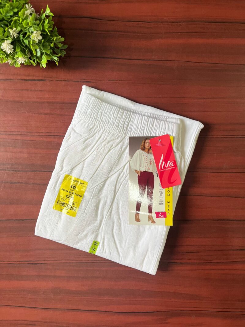 LIVA Lycra Cigar Pants - White