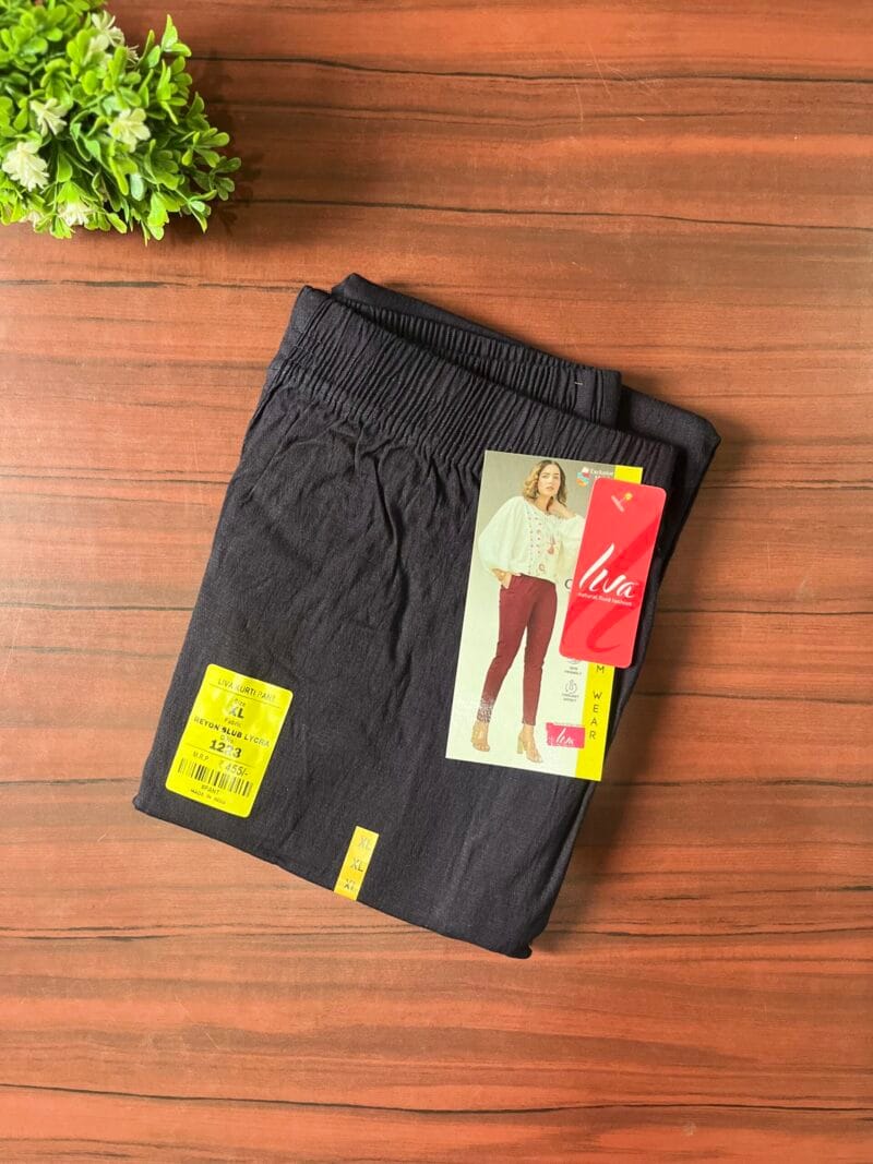 LIVA Lycra Cigar Pants - Black