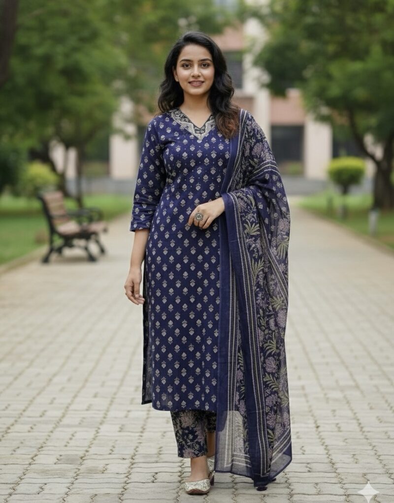 Premium Cotton Mirror worked Salwar Suit