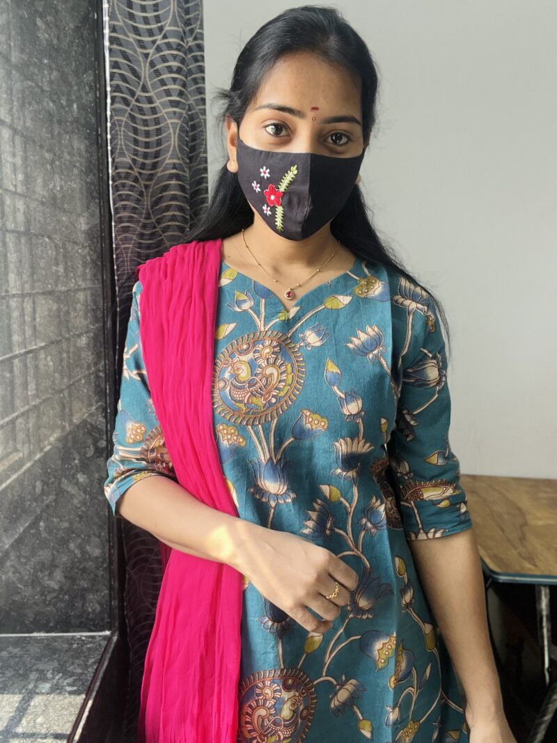 Handpainted Kalamkari- RamaBlue